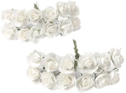 Decorazione Decorativa Mini Fiori di Rosa - 12 Pezzi - Fiori di Carta - Rose Miniature - Decorazione da Fare da Soli - Dimensione 8 cm