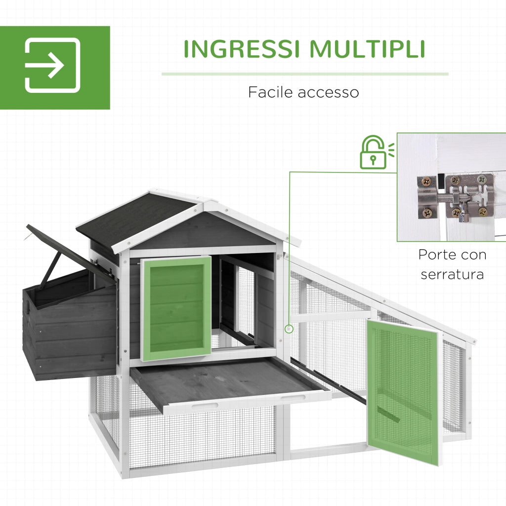 Pollaio Prefabbricato ¨C Zephmum ¨C Legno, Grigio, 178x95x100 cm
