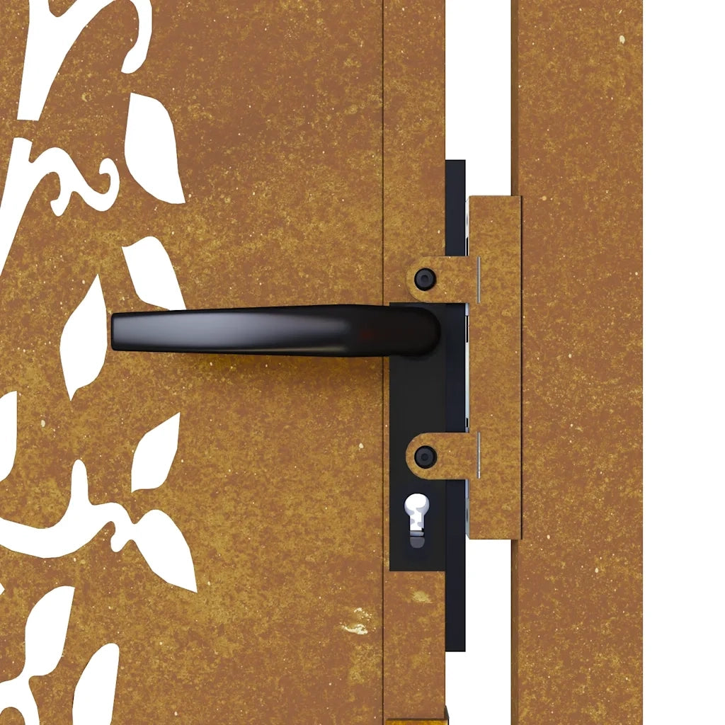 Cancello da giardino 100x150 cm in acciaio Corten con design ad albero 153163