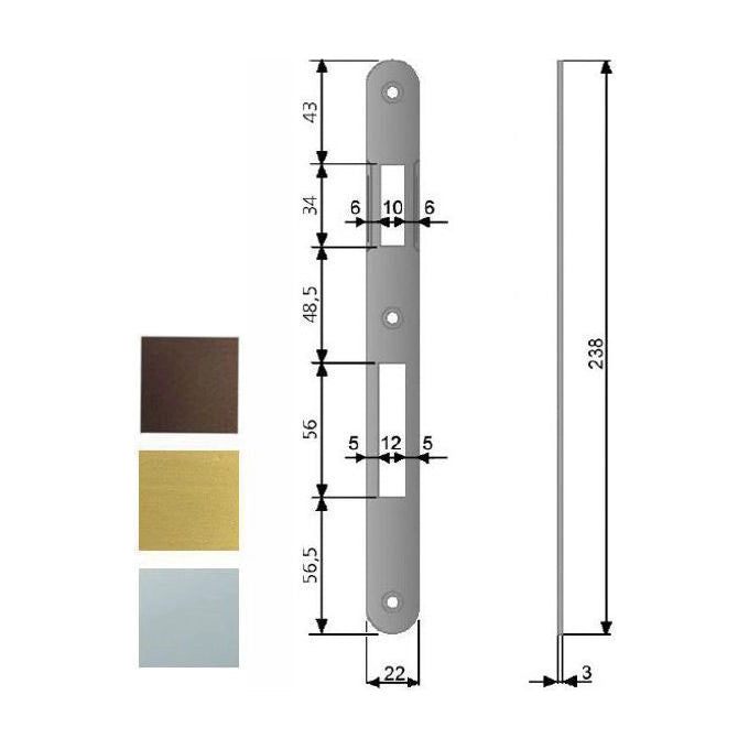 Agb Serrature Incontro Serrature Infilare Bt 8x85 Bronzato 590