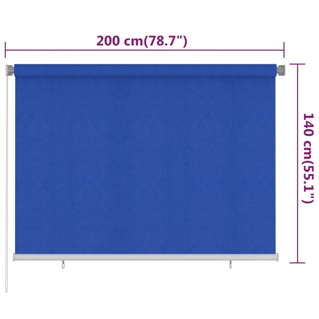 Tenda a Rullo per Esterni 205(L)x140(A) cm Blu HDPE 312842