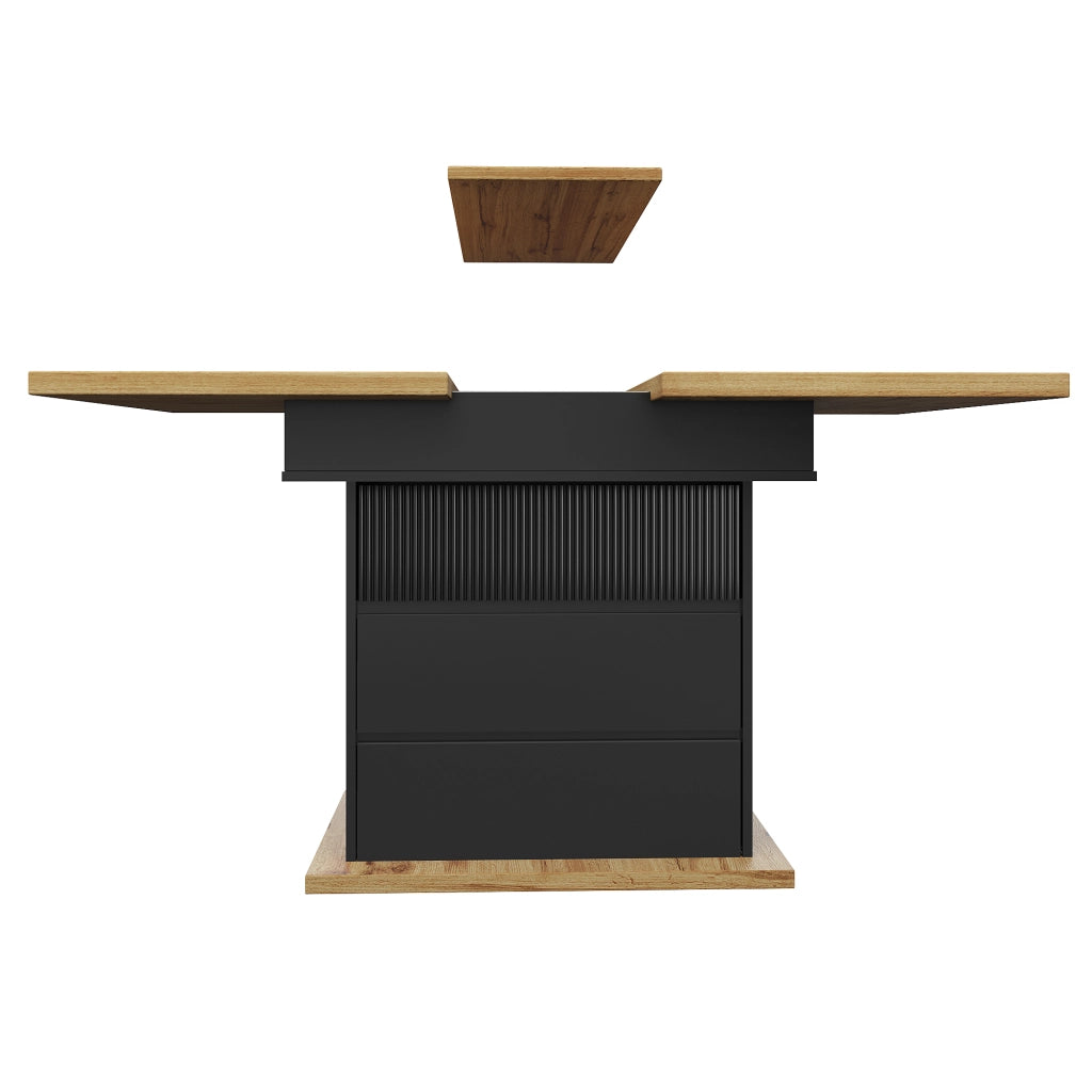 Tavolo da Pranzo Allungabile Pieghevole Salvaspazio ¨C MINIMAL ¨C Nero, 110-140x80 cm, 4-6 Persone