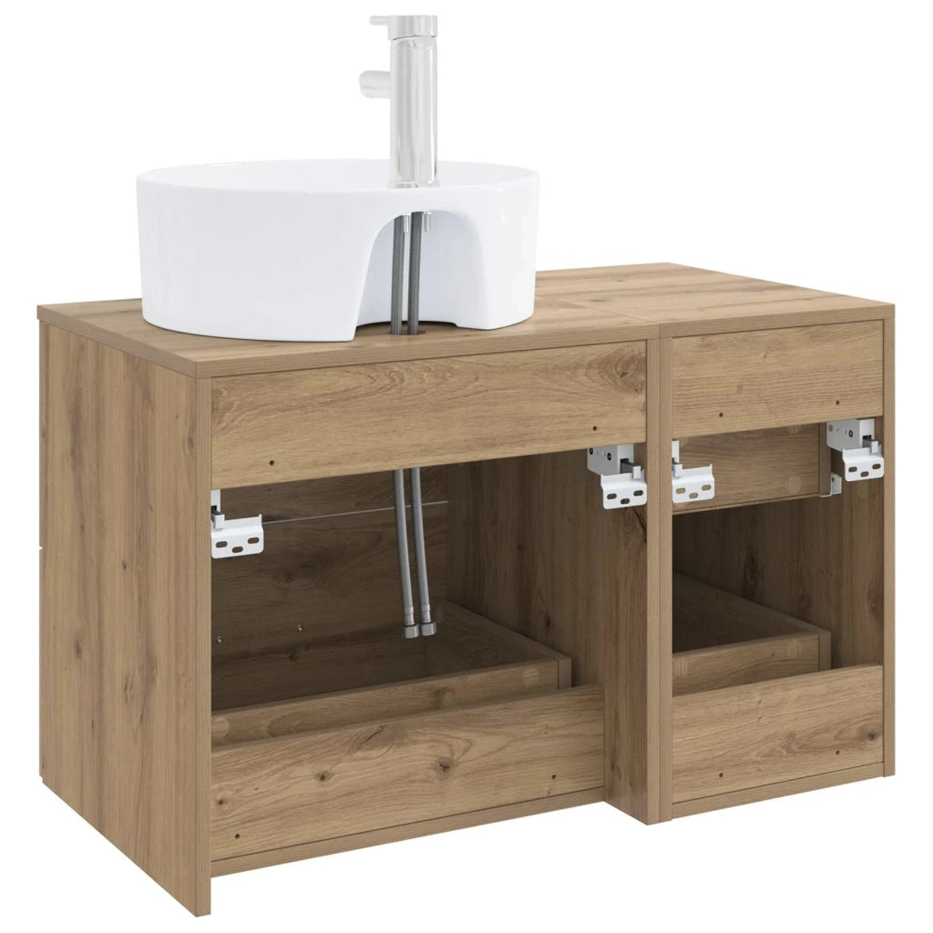 Set di mobili per il bagno 2 pz Rovere Artigianale 3403991