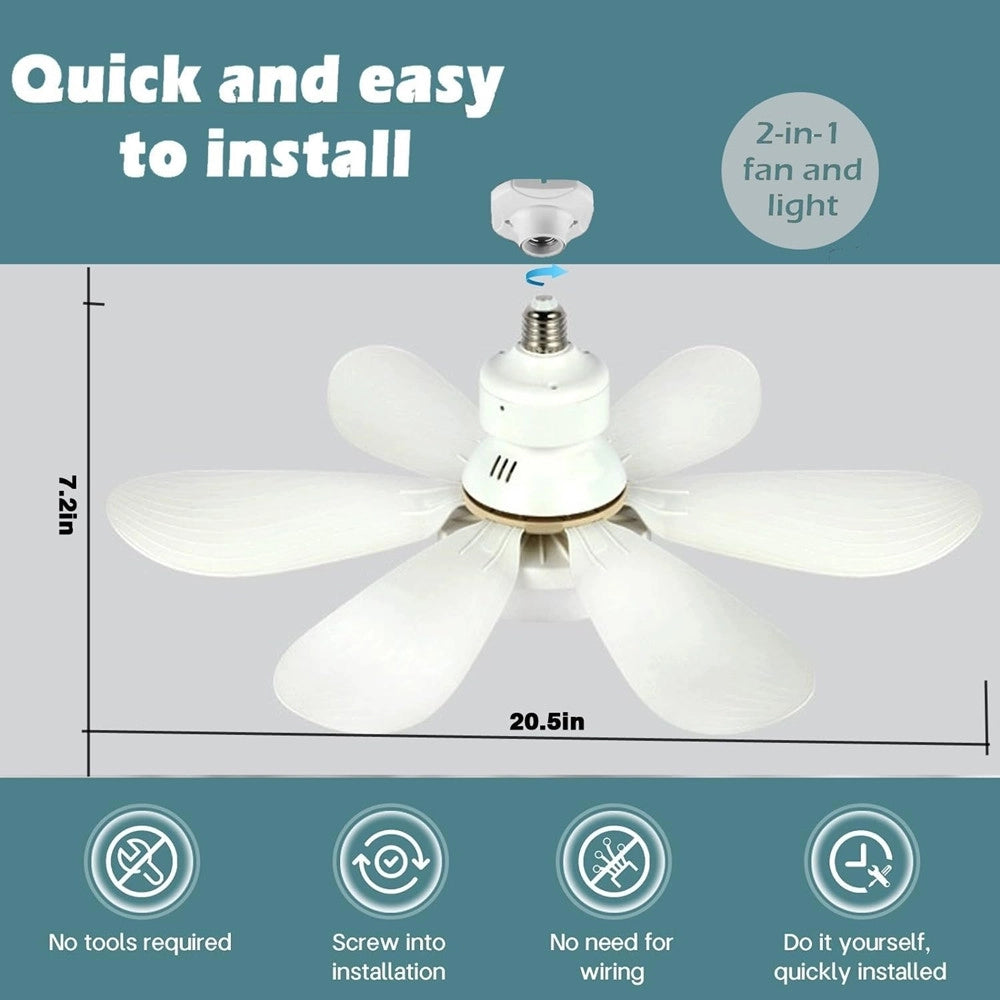 Trade Shop - Ventilatore Da Soffitto Con Luce Led Regolabile E27 60w Telecomandato Senza Fili -