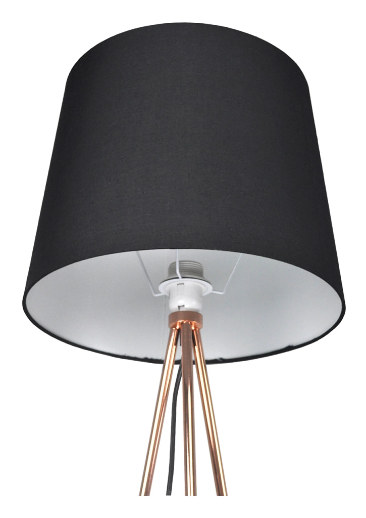 Lampada da terra con treppiede in metallo color oro rosa, piantana mod. Michelle FL23MIPM