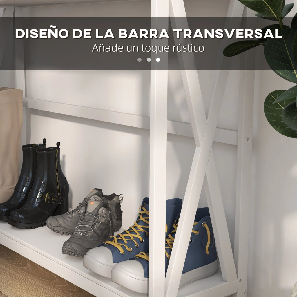 Tavolo console in legno con cassetto e ripiano ¨C zephmum ¨C 100x30x81cm bianco