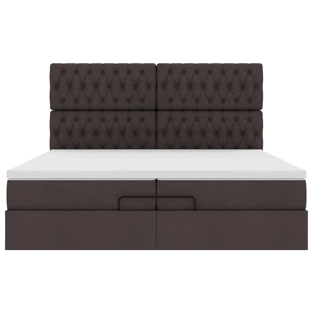 Struttura Letto Pouf con Materassi 200x200 cm in Tessuto 3313268
