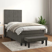 Giroletto a Molle con Materasso Grigio Scuro 90x190 cm Vellutocod mxl 75269