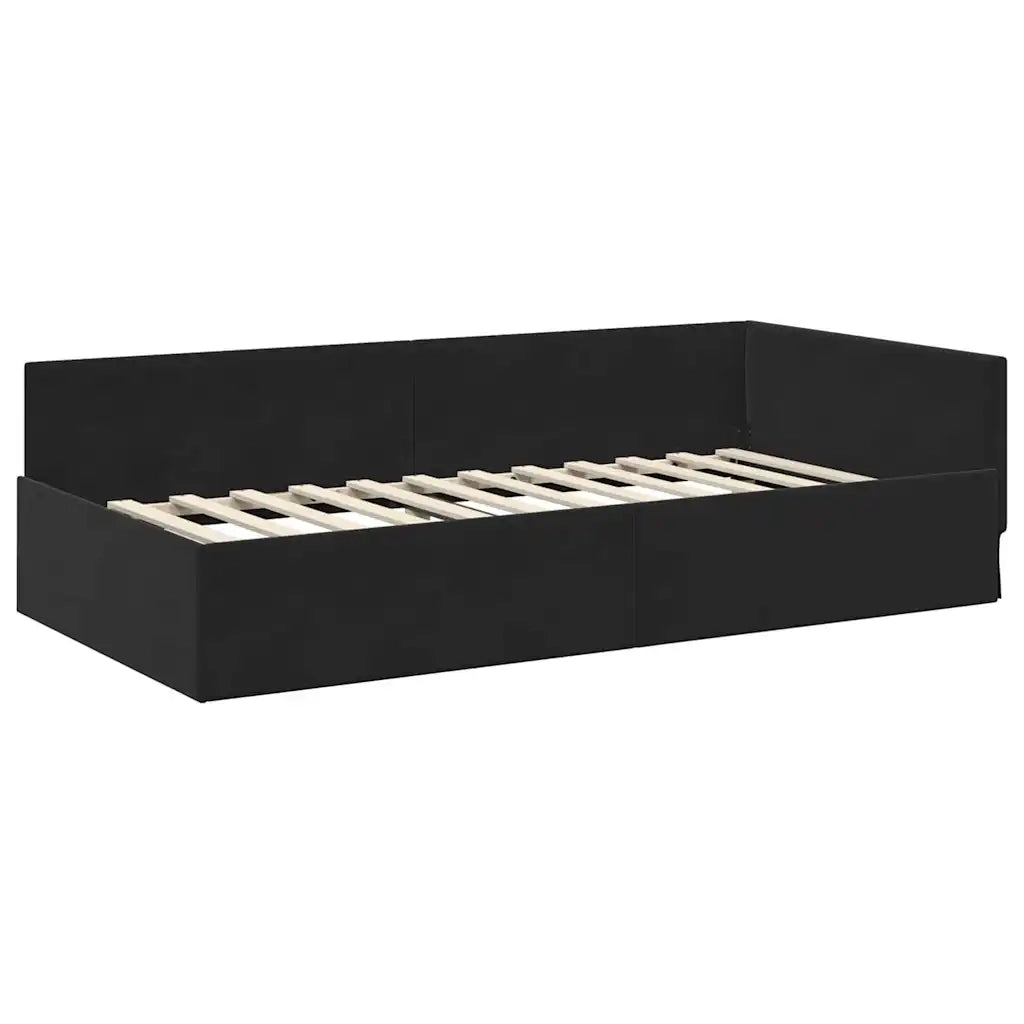 Struttura Letto Angolare con Materasso Altro 2 pcs Nero Velluto