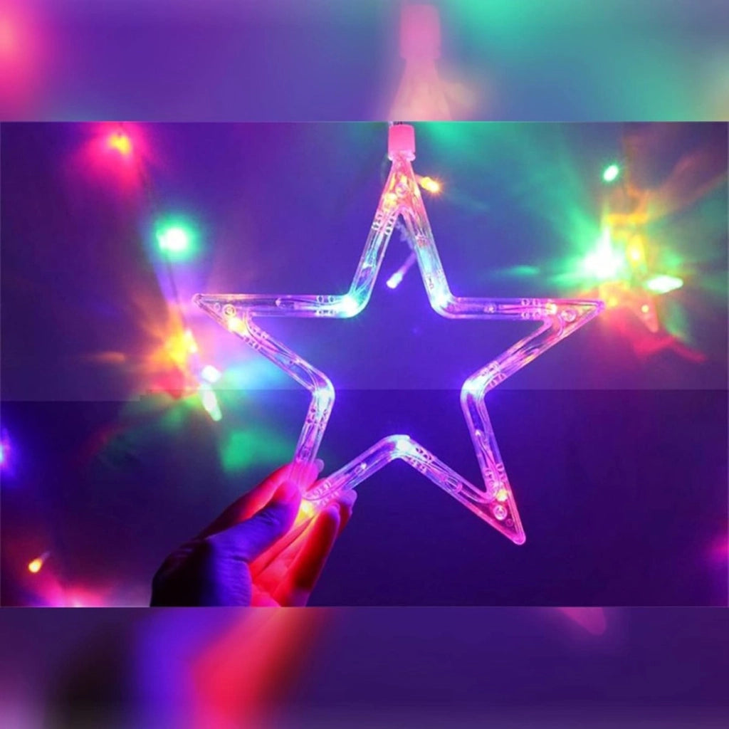 CATENA LUMINOSA STELLA LUCE RGB COLORI STELLE LUCI LED NATALE FESTE ADDOBBI
