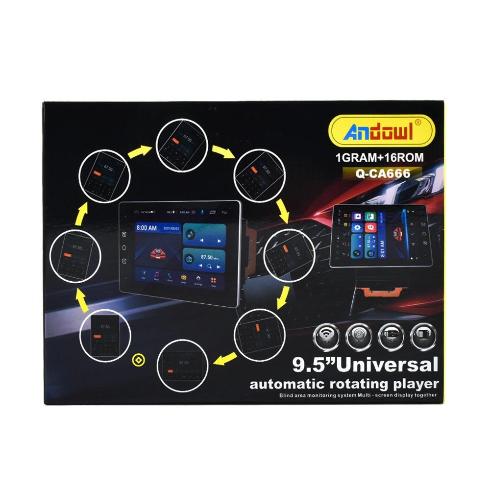 Trade Shop - Autoradio Android Lettore Multimediale 2din 9.5" Girevole 1gb Ram 16 Rom Q-ca666 -