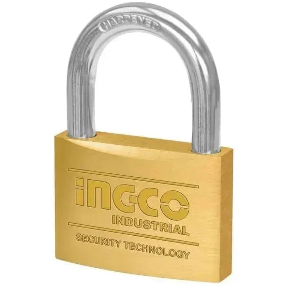 Lucchetto ad arco ottone con 3 chiavi estraibili ottone nichelato *** lunghezza 60 mm, confezione 1