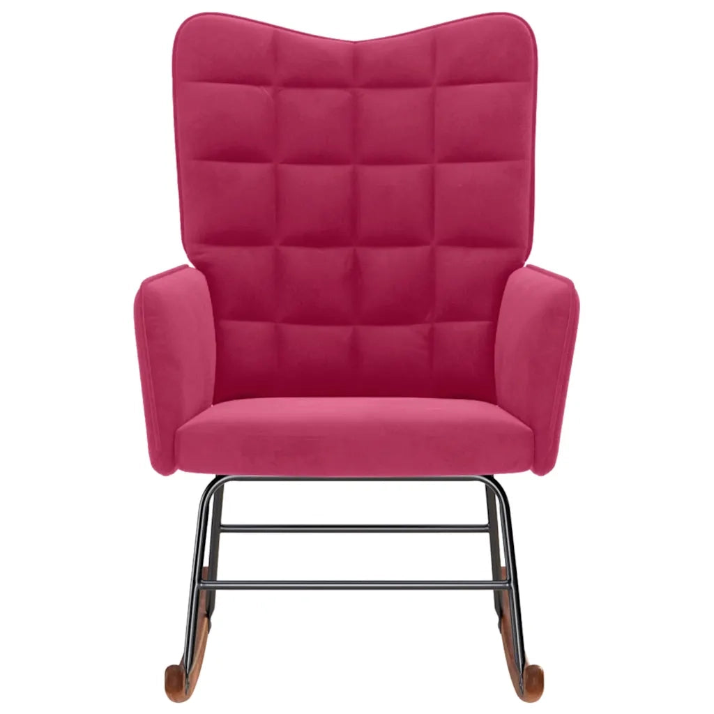 Sedia a Dondolo Rosso Vino in Velluto CFW9651127