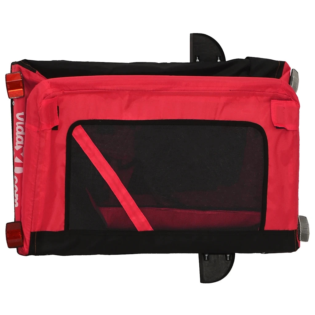 Rimorchio da Bici per Animali Rosso e Nero Oxford e Ferro CFW7977276