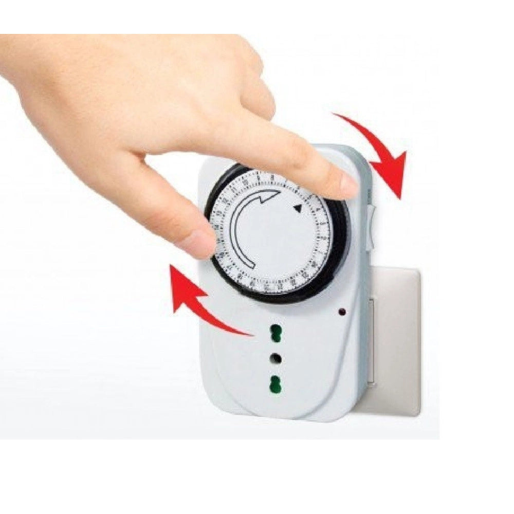 Trade Shop - Timer Programmatore Meccanico Analogico Giornaliero Con Presa Bipasso 16a 24 Ore -
