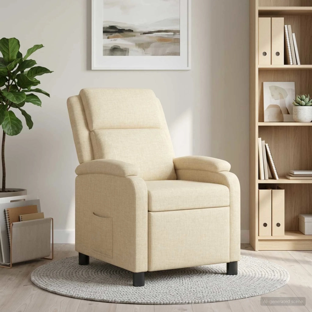 Divano Sedia-Poltrona reclinabile Crema Tessuto 705101