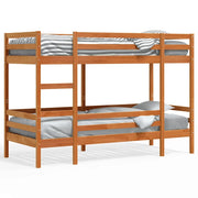 Letto singolo | Letto per adulti | Letto a Castello Marrone Cera 75x190 cm in Legno di Pino
