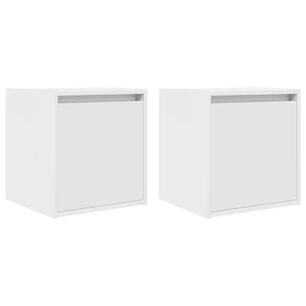 vidaXL Comodini a Muro 2 pz Bianchi 38x34x40 cm