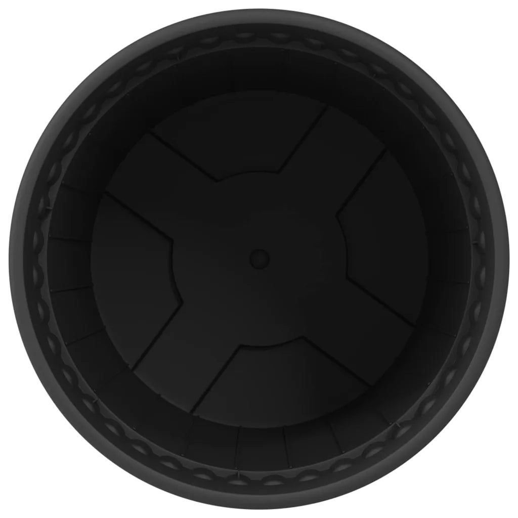 Fioriere | Cassetta per fiori | Vaso Rotondo per Fiori 24 pz Nero ? 19 x 16 cm Plastica