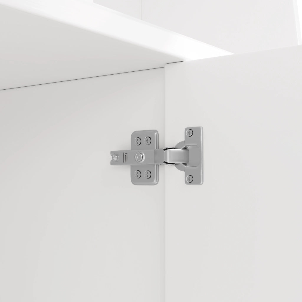 ARMADIO CUCINA 130x45x180 cm Bianco in MDF con ante in vetro e LED