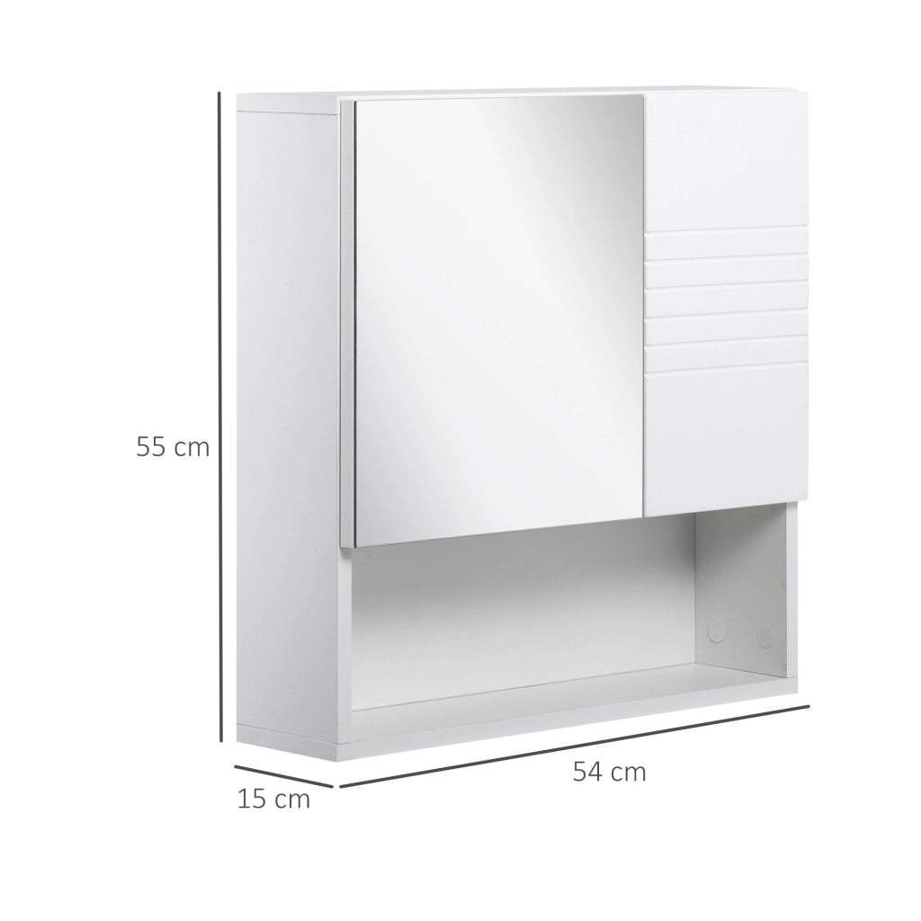 ARMADIETTO SPECCHIERA CON FISSAGGIO A MURO 54X15X55 CM BIANCO
