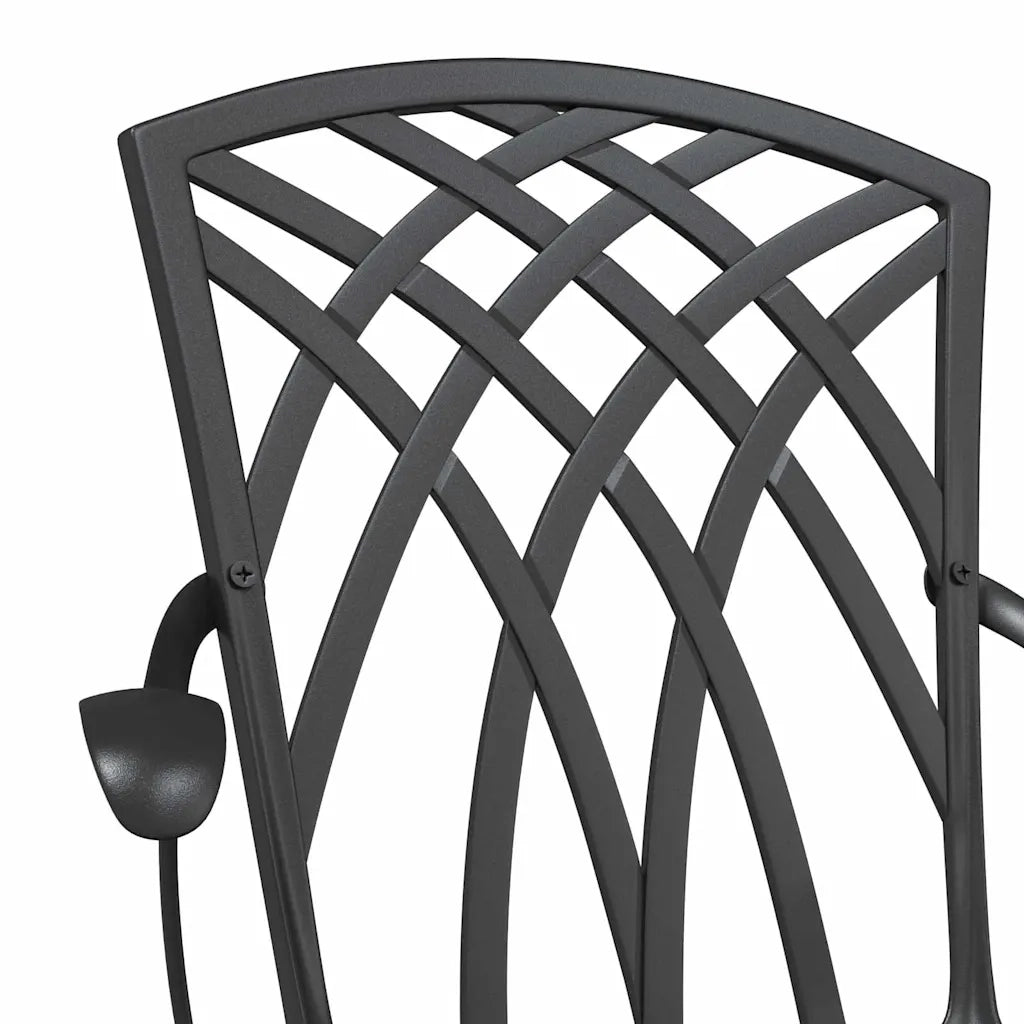 Sedia da Giardino 2 pz | Sedie da Esterno Nero 53 x 51 x 88,5cm Alluminio