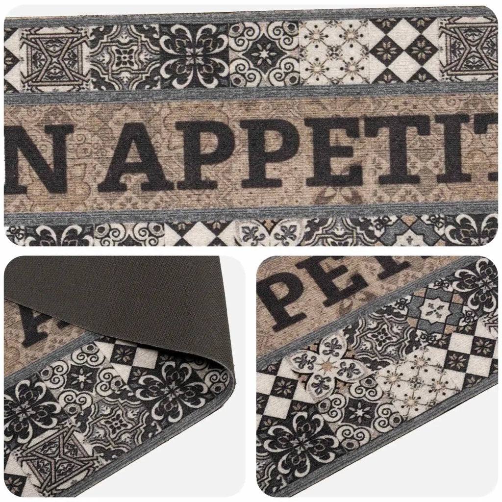 Tappeto da Cucina Grigio buon appetito 300 x 60 cm 42045724