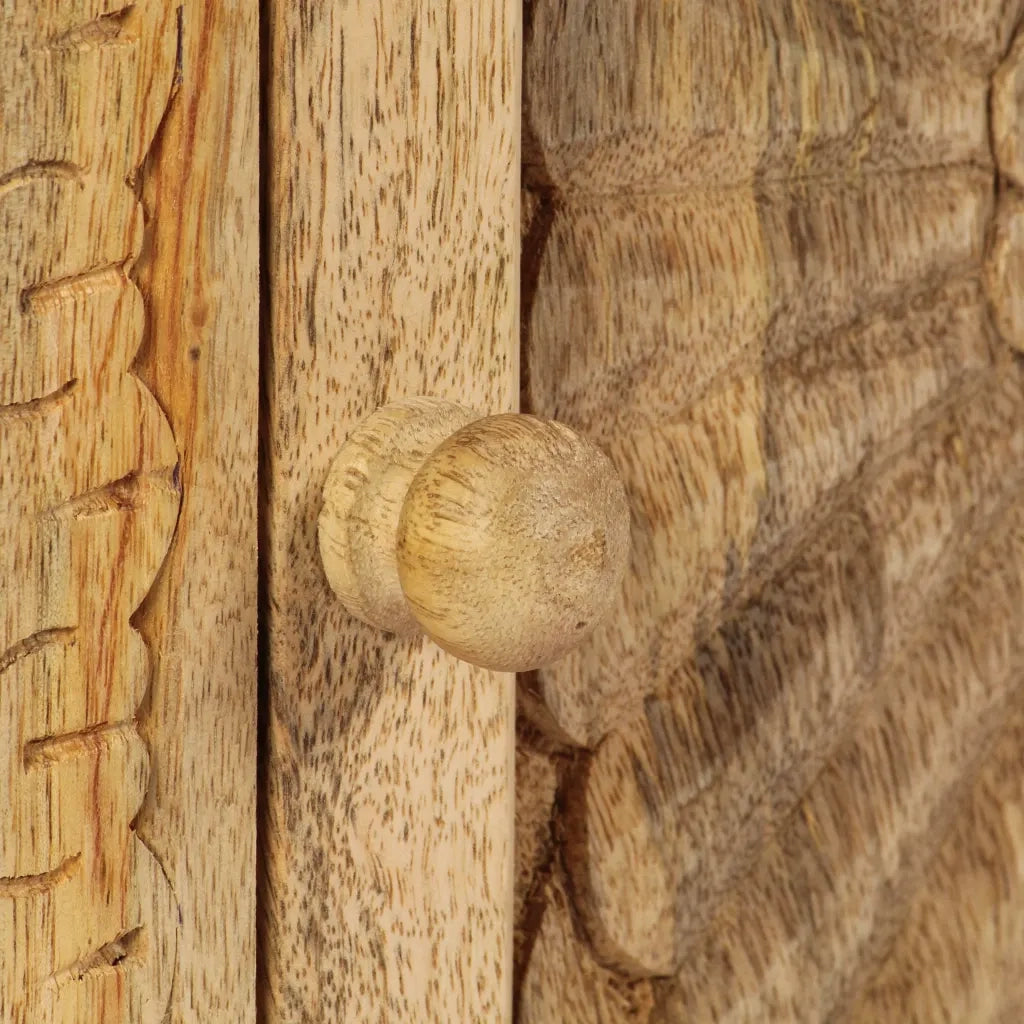 Comodino in Legno Massello di Mango 40x30x50 cm 246151