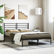 Giroletto con Testiera-Struttura Letto con testiera in Metallo Nero 160x200 cm 235460