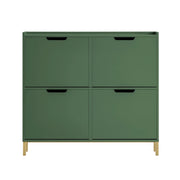 Scarpiera con 4 ribalte Portascarpe salvaspazio Regolabili Verde Scuro L100xP19xA90cm FSR100-SY