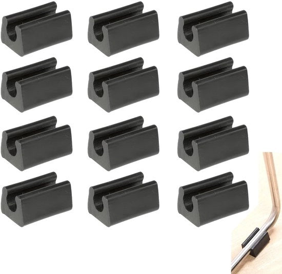 Protezioni per gambe di mobili 12 pezzi - Protezione per pavimento in silicone - Antiscivolo - Resistente allo scivolamento - Flessibile - Materiale duraturo