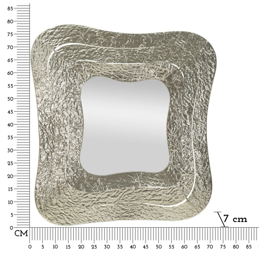 Specchio con Cornice VKH507, Argento, Metallo, 74x7x79 cm