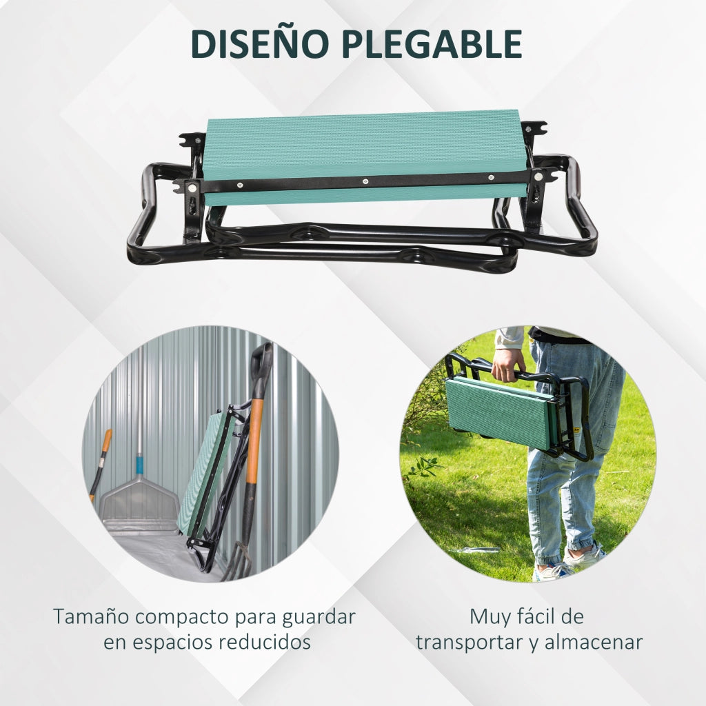 Sgabello Pieghevole Reclinatorio da Giardino con Cuscino ¨C zephmum ¨C Grigio, Polipropilene, Carga 150kg