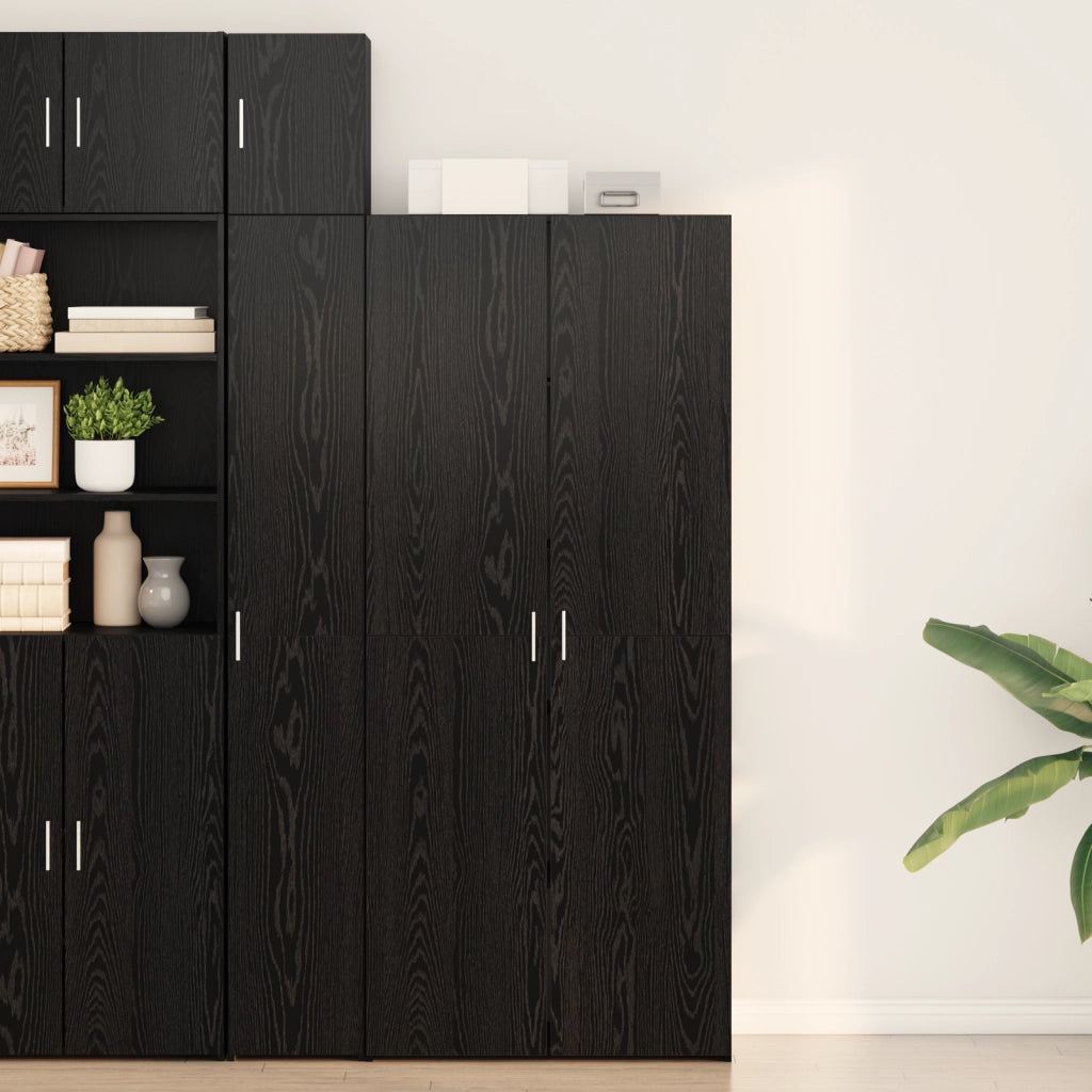 Buffet alto Rovere Nero 40x42.5x185 cm Legno ingegnerizzato