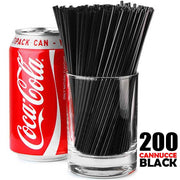Trade Shop - Cannucce Bar Nere 200 Pezzi In Display Box Lunghezza 15cm Colore Nero Black -