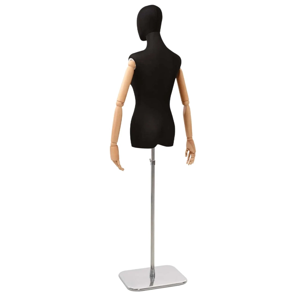 Manichino Regolabile 165-213 cm con Base Femmina PP Nero 42041700