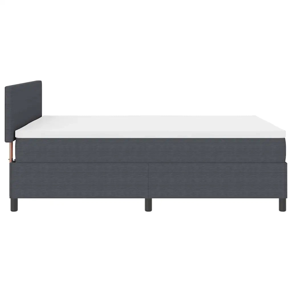 Letto a molle con testiera Grigio Scuro e Bianco 140 x 200 cm 3337516