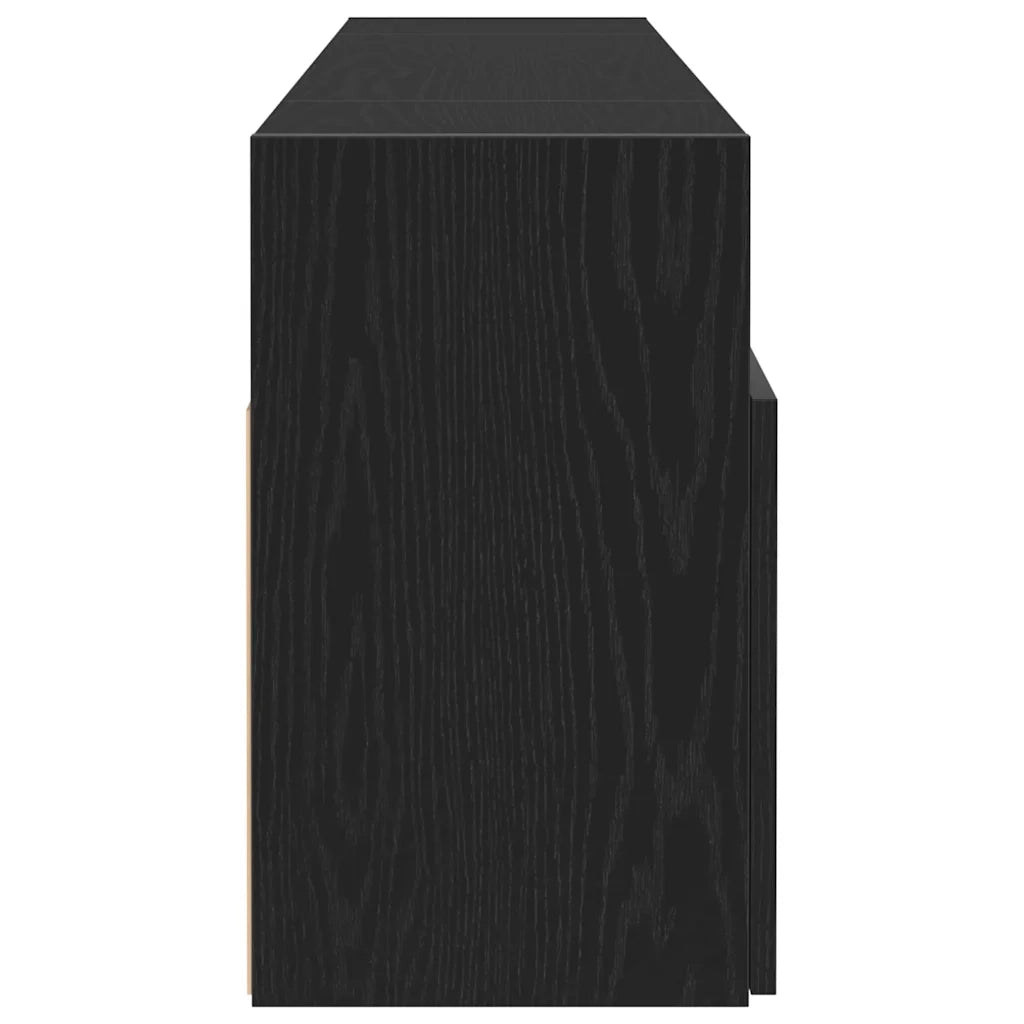 Mobile Porta TV con LED Rovere Nero 120x30x50 cm Multistrato 862035