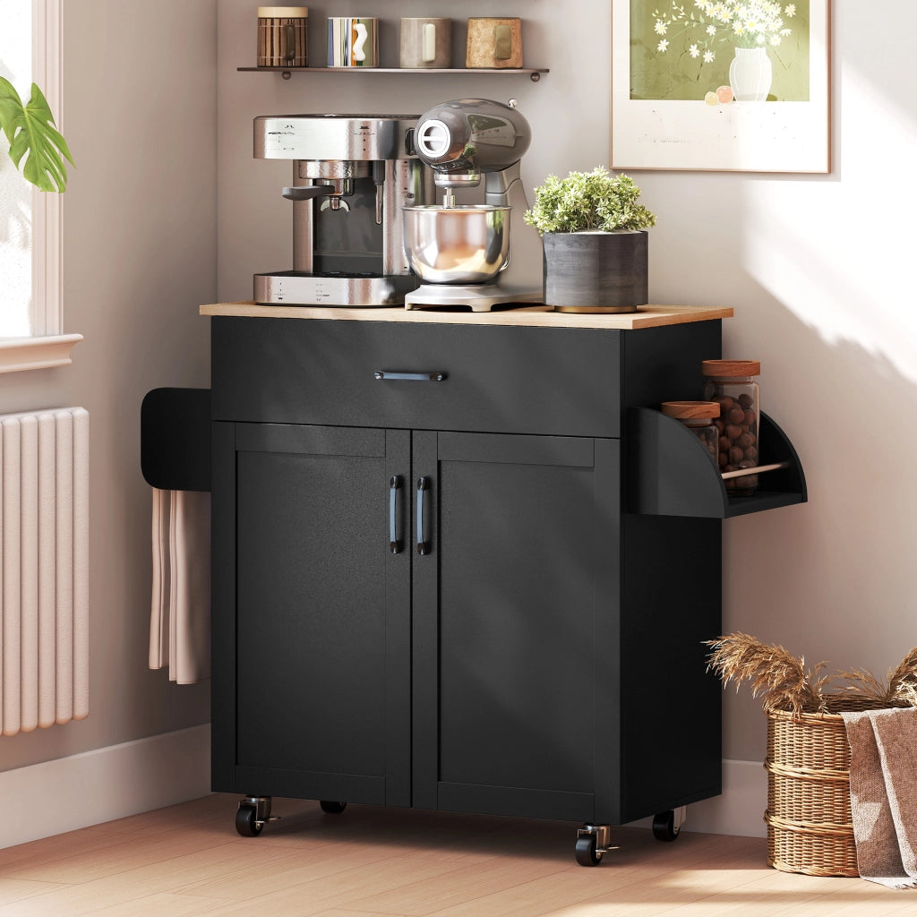 Isola da cucina con cassetti e ante ¨C Xylo ¨C Nero 105x36x85 cm
