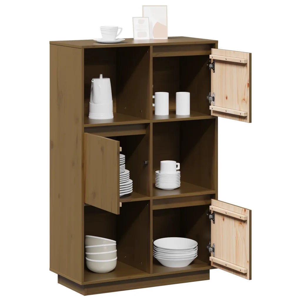 Credenza Miele 74x35x117 cm in Legno Massello di Pino