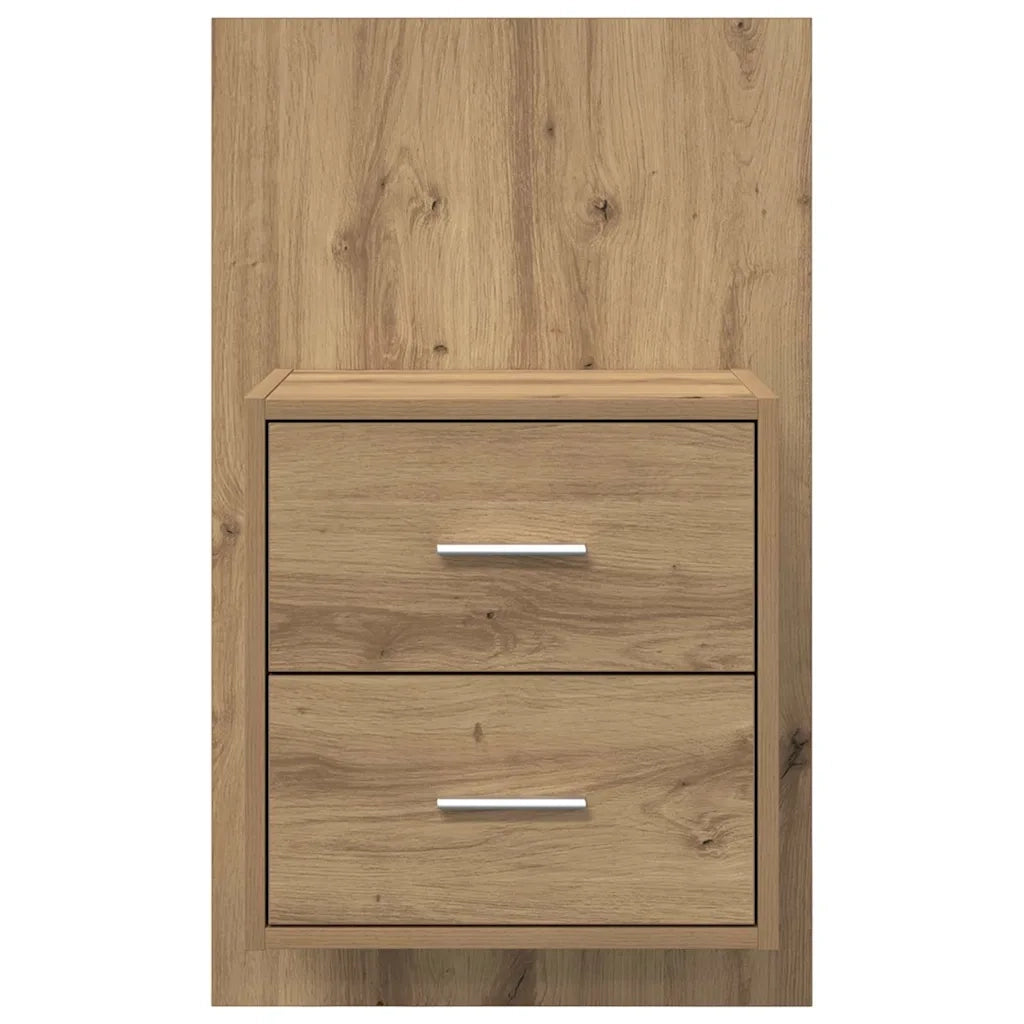 Mobiletto da comodino a parete 2 pcs Rovere artigianale