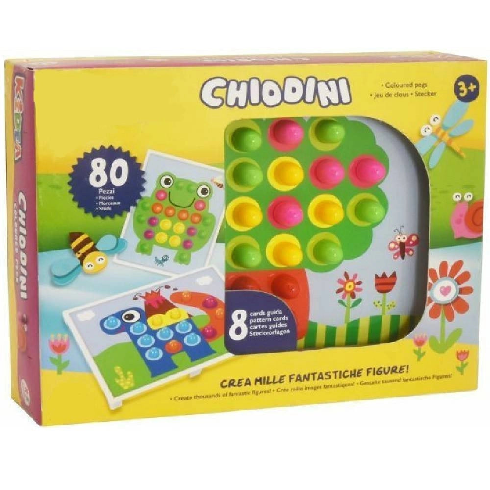 Trade Shop - Chiodini 80 Pezzi Colorati Gioco Giocattolo Bambini Bimbi Intelligenza -