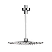 Set doccia in ottone con braccio verticale e soffione tondo 25 cm cromo