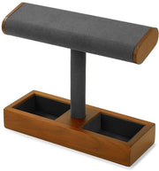 Supporto orologio standard di alta qualità in legno massello - Contenitore per gioielli - Supporto cintura - Supporto anello - Contenitore per collane - Supporto per gioielli di alta qualità con microfibra