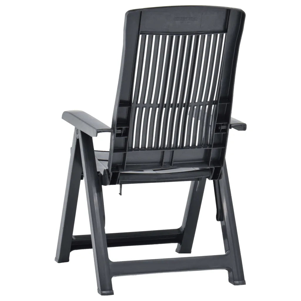 Sedie da Giardino Reclinabili 2 pz in Plastica Antracite 48768