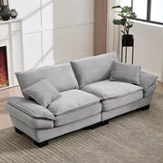 Divano letto doppio - Xylo - Con molle, cuscino incluso, grigio chiaro