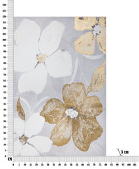 Stampa Dinpinta Flowery 80x3x120 cm in Legno e Tessuto
