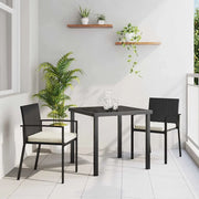 Set da Pranzo per Giardino 3 pcs Nero