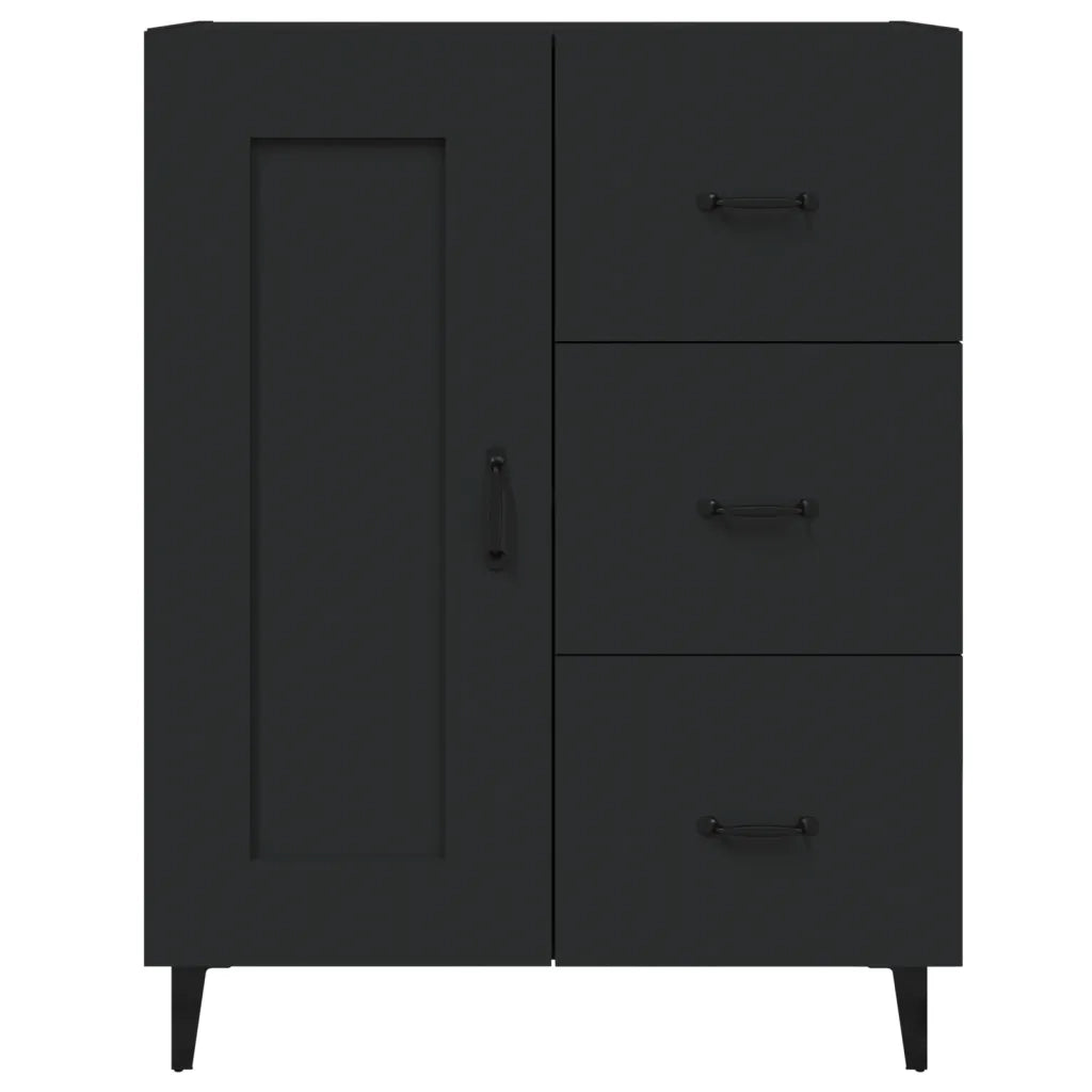 Credenza | Madia | Buffet da pranzo | Armadio da pranzo Nera 69,5x34x90 cm in Legno Multistrato