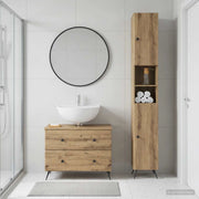 Set di Armadi da Bagno da 2 Pezzi BREDA Rovere Artigianale 3417566